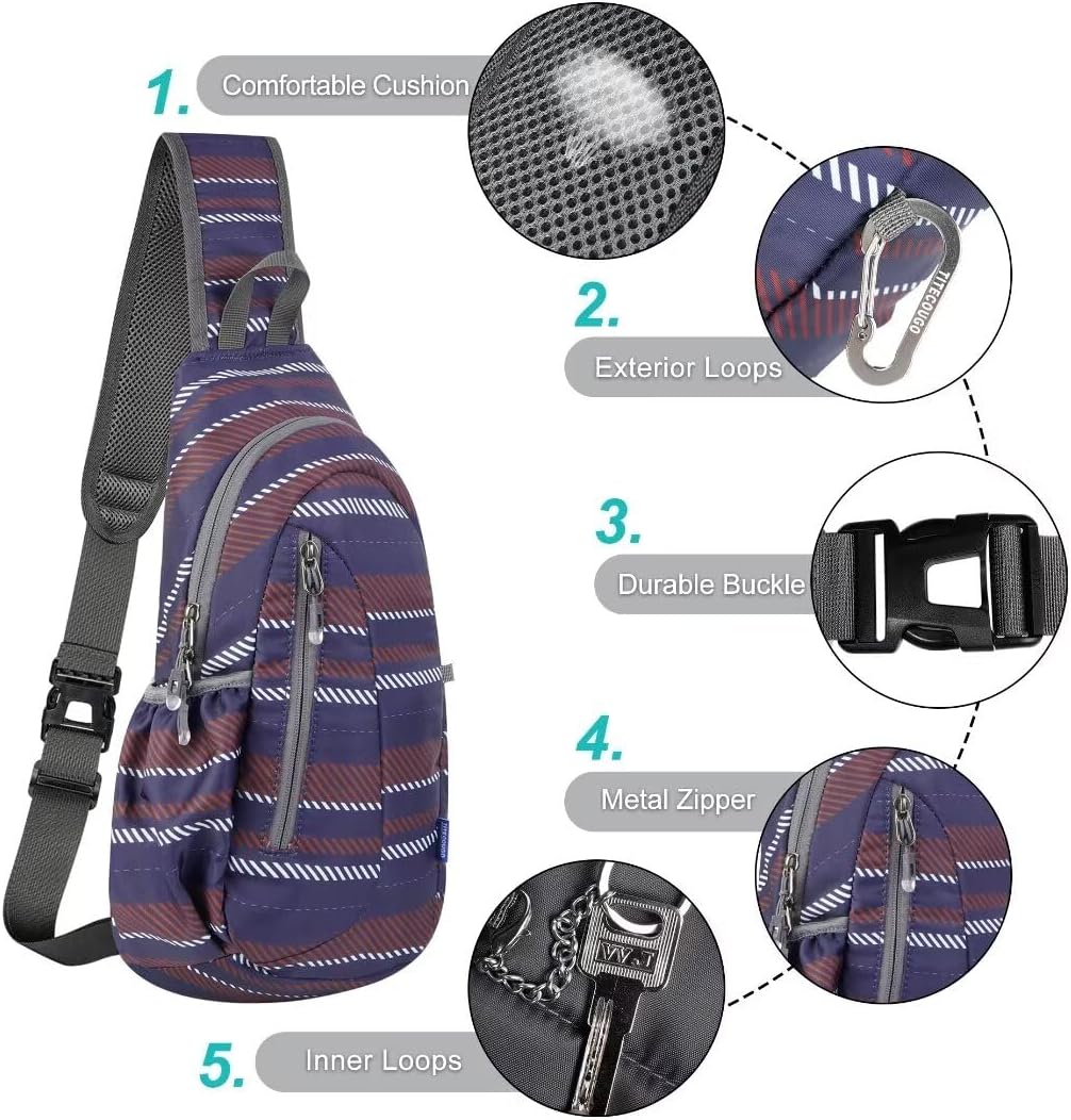 TITECOUGO Small Sling Bag, Lightweight Crossbody Backpack for Men Women, Shoulder Bag for Sports and Outdoor - Image 5