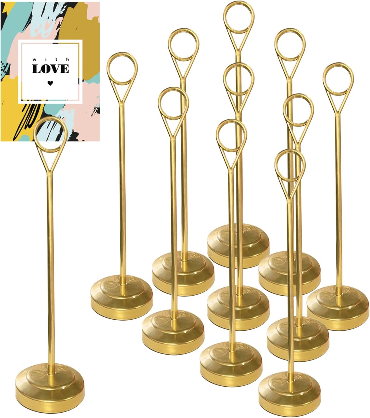 10pcs Ring Clip Place Cards Holder, Menu Holders for Tables Table Humber Holder Reserved Signs for Tables Wedding Table Name Cards Memo Holder