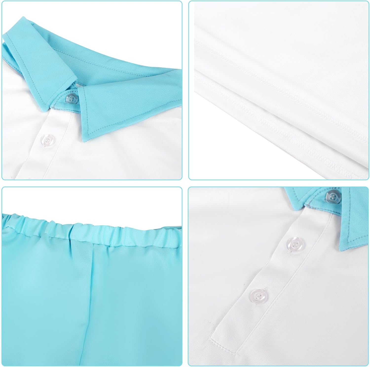 Halloween Costume Men Long Sleeve White Shirt and Pants Outfit with Scarf for Adult Cosplay Party - Image 6