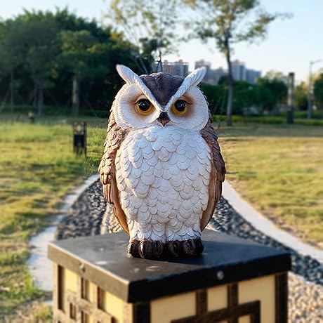 Enthralling Owl Figurines for Home and Garden Decor (8.3 Inch)