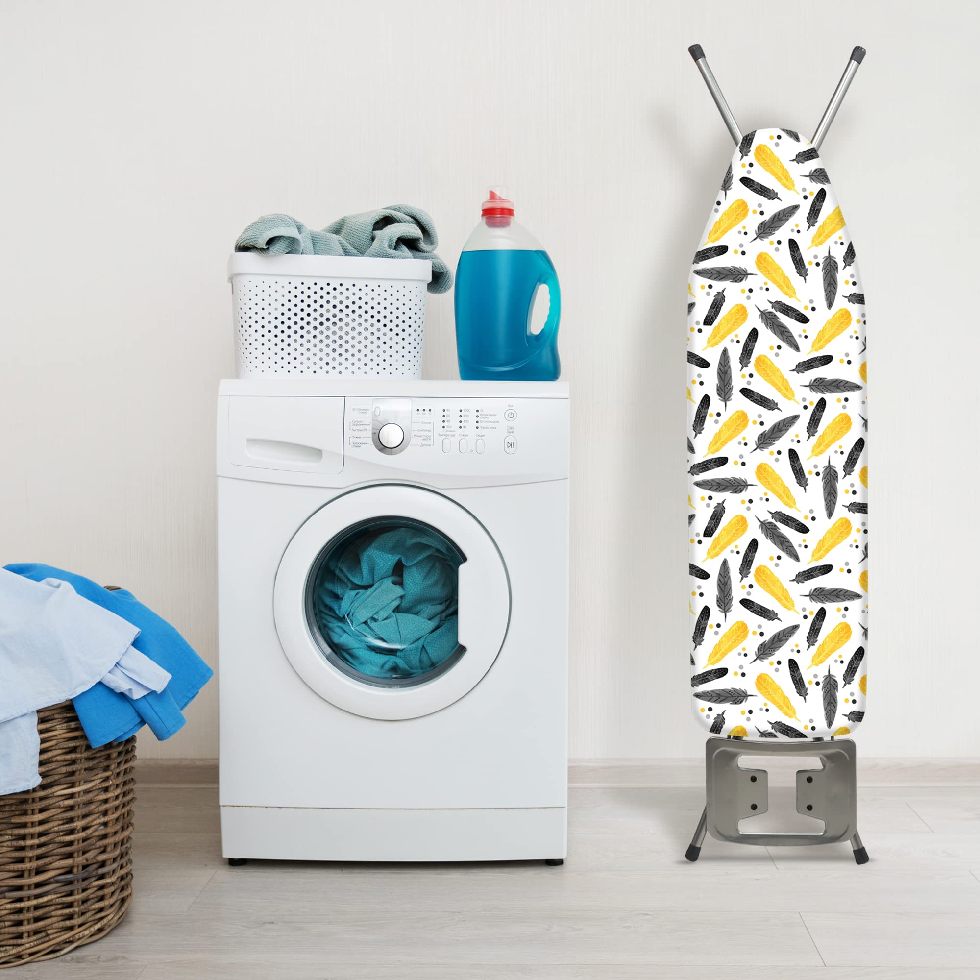 KADAX Bügelbrett 105 x 30 cm, Dampfbügeltisch mit Antirutschfüßen, höhenverstellbares Bügelbrett mit ab-nehmbaren Überzug, Bügeltisch für Dampfbügeleisen