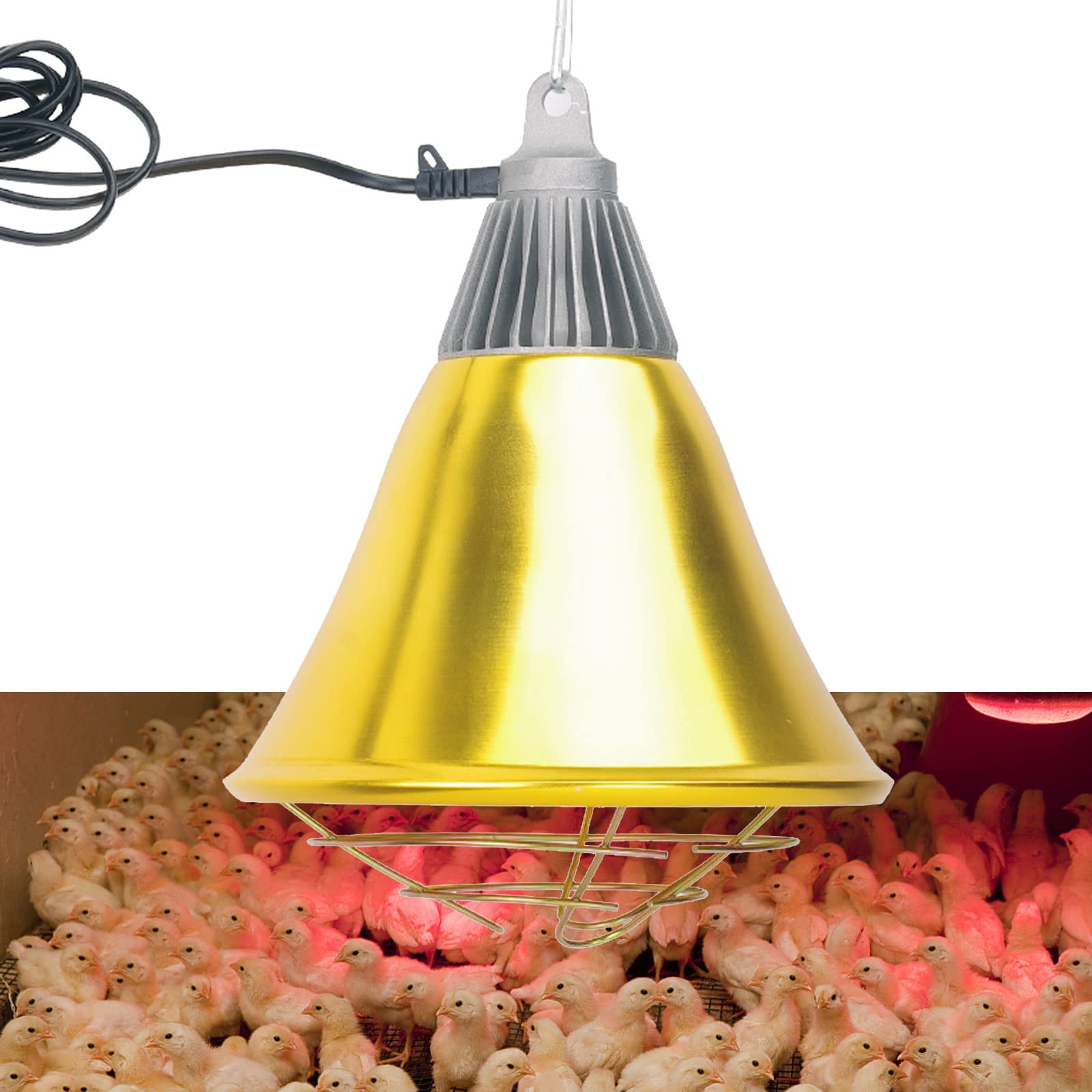 Lampa grzewcza dla gadów, lampa grzewcza na podczerwień dla piskląt i psów, miękkie światło dla komfortu zwierząt w zimie, regulowana temperatura do użytku rodzinnego i rolnego