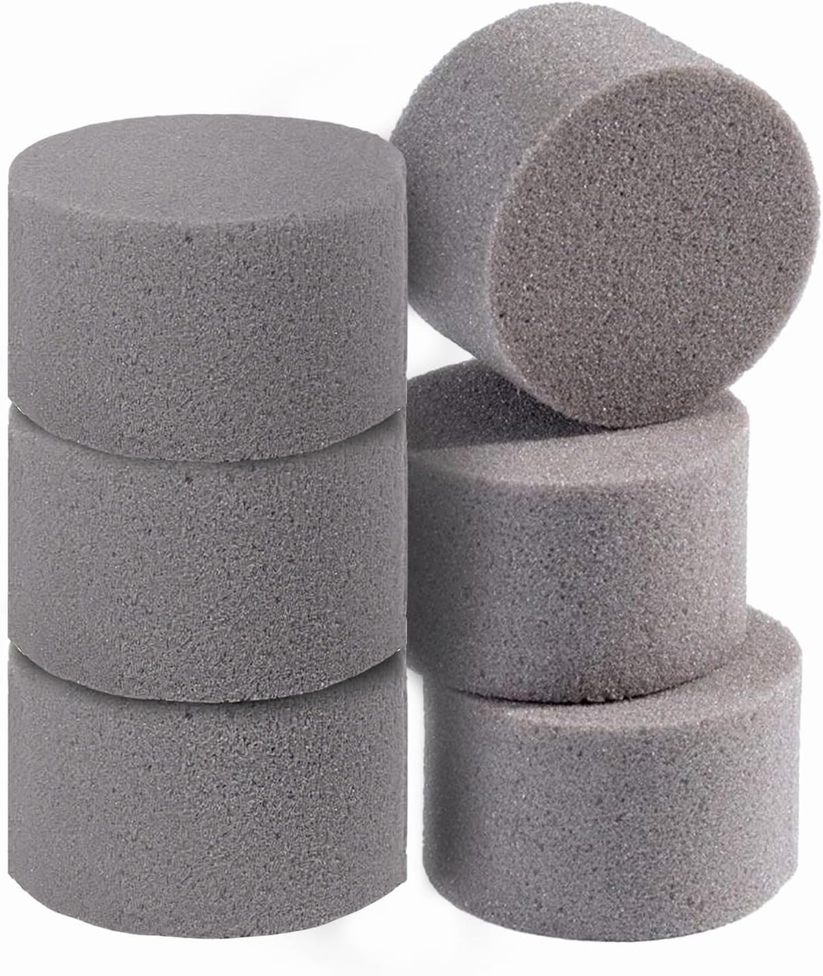 Homesecret Grey 6 Pcs Cylinder Floral Foam Dry Round 8X5 Cm | Ideal Flower Foam Block For Room Decor, Floristry Display & Designs | Perfect For Wedding Decor & Funeral Arrangements | Flower Arranging Accessories.