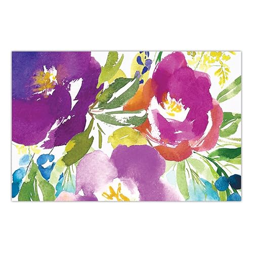 DB Party Studio 17" x 11" Paper Placemats Beautiful Island Watercolor Floral Birthday Anniversary Housewarming Parties Easy Cleanup Disposable