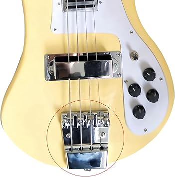 Bass Bridge, 4 String Adjustable Zinc Alloy with Brass Saddles 18mm String Spacing for Rickenbacker