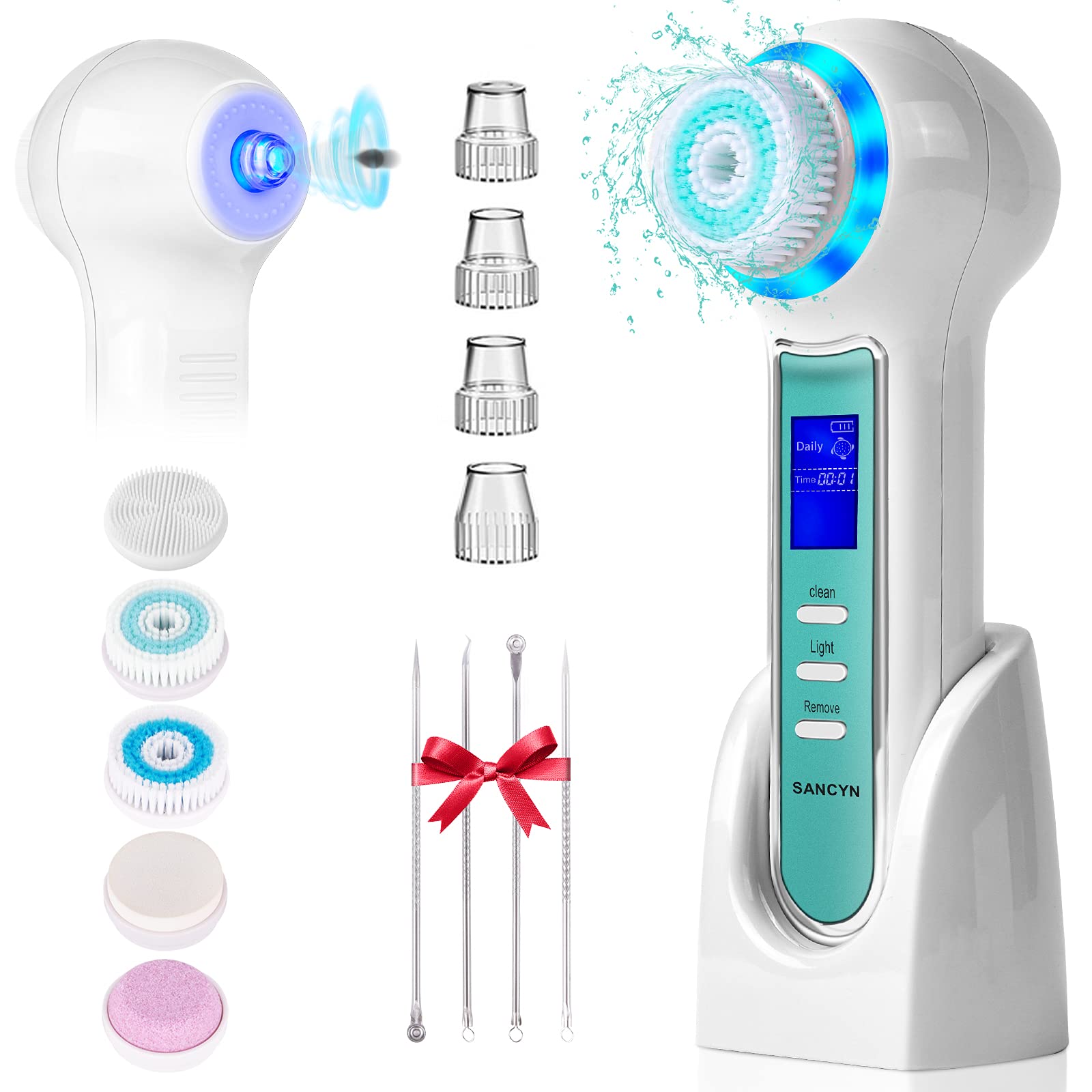 Blackhead Remover Vacuum,Rechargeable Facial Cleansing Brush Waterproof,Electric Face Cleansing Brus
