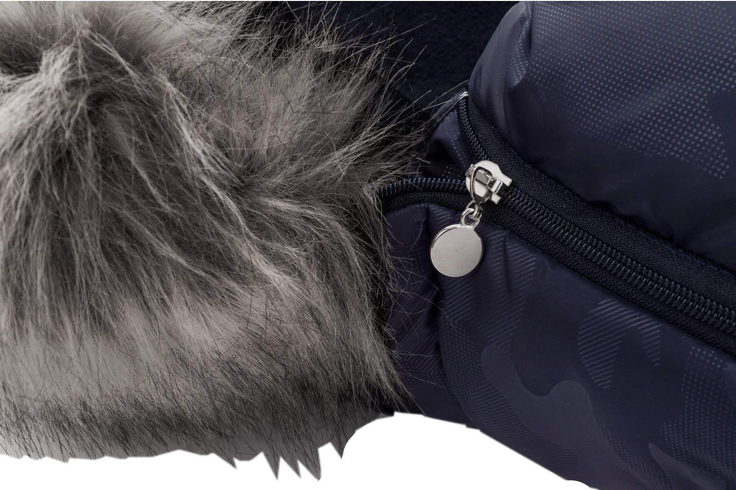 Vizaro - Saco Térmico de Invierno para Carrito o Silla de Paseo Bebé - Abriga y no suda - Gama Alta Premium - Color azul con Forrito Pelusa Gris - H