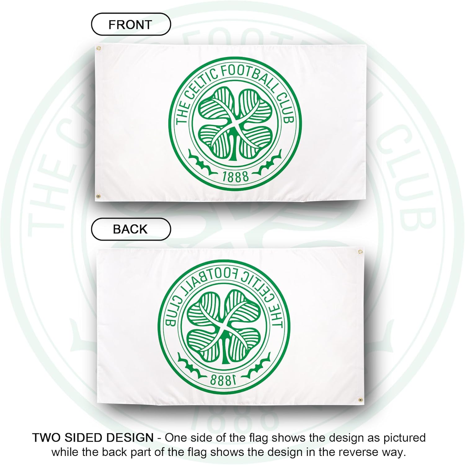 Desert Cactus Celtic FC Flag Scottish Bhoys Celts Football Club Soccer 100% Polyester Indoor Outdoor 3x5 feet Flags (Flag C) - Image 2