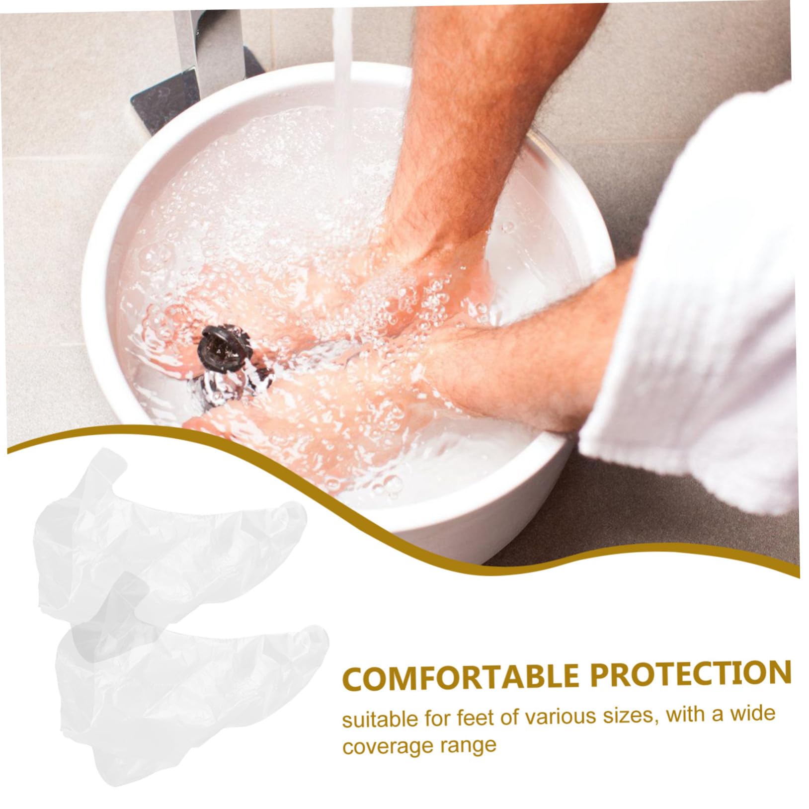 Couvre-pieds Longs Tubes Transparents Lot de 1000 en Plastique Pe Jetables Résistants aux Odeurs pour Soins Hydratants des Pieds Protection pour Pédicure et Spa