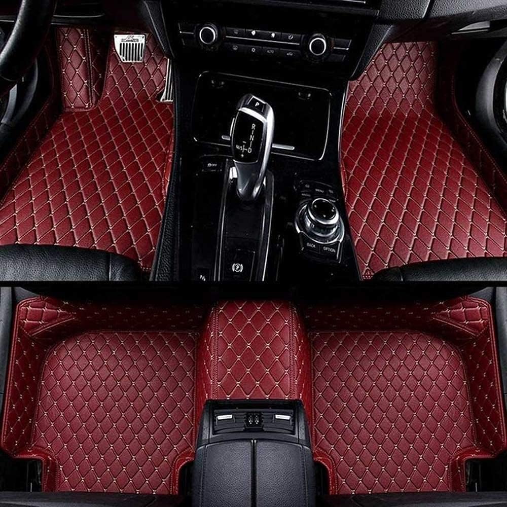 Custom Leather Car Floor Mats for Range Rover Sport 2014-2019 (RHD), Full Coverage Cover Leather Front Rear Row Auto Floor Mat,Rot