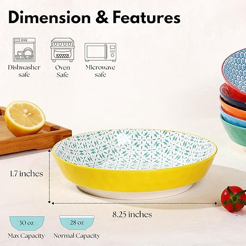 Miniatura 18 de Ceramic Bowls, 10 Oz Small Bowl, Set of 8 Ice Cream Bowls, Dessert Bowl for Salsa, Rice, Sauce, Side Dishes, Snack, Condiment, 4.75 Inch-Microwave