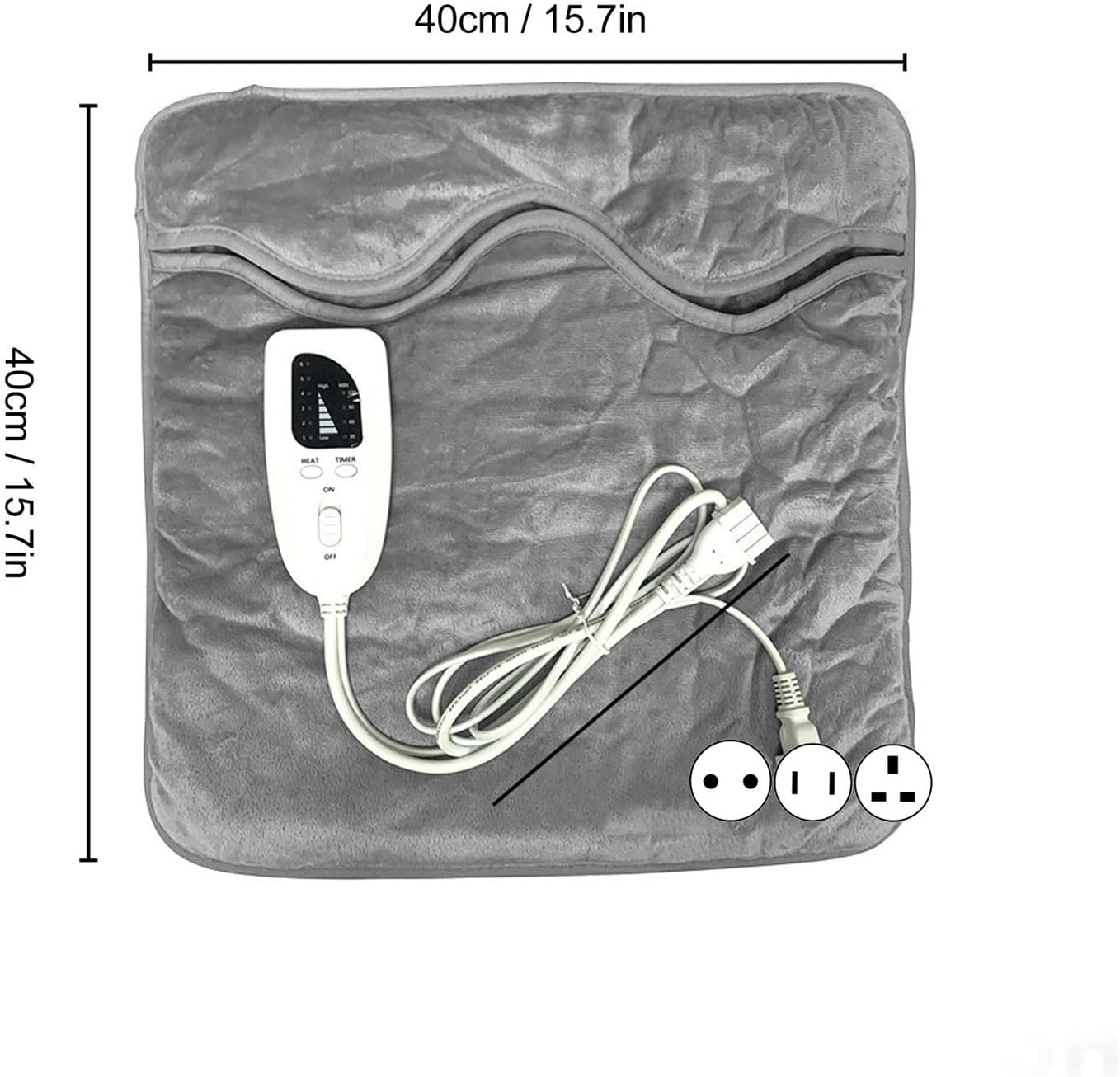 Electric Heated Foot Warmers for Men and Women,Foot Warmer Under Desk,Soft Flannel Auto Off 6 Levels Fast Heating Reduce Pain Foot Heating Pad for Feet,Hands,Back,Shoulders,Abdomen,40 * 40cm