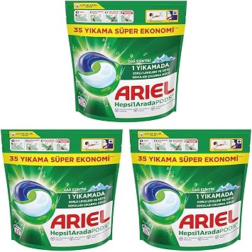 Ariel Hepsi1Arada PODS Kaps l  ama r Deterjan  Beyazlar ve Renkliler 35 Y kama 3 paketi
