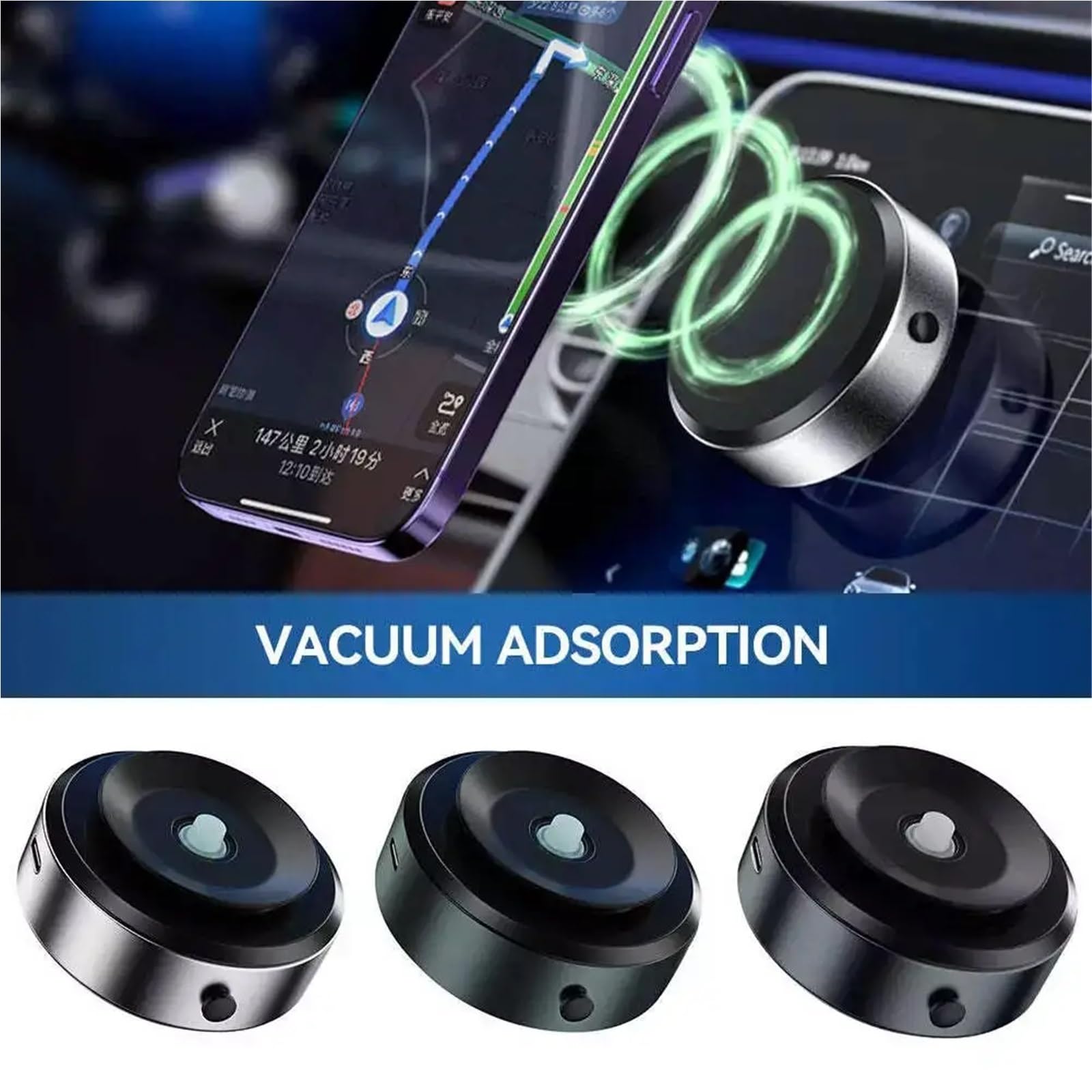 Soporte Movil Coche X8/M8 ricarica wireless design semplice supporto per telefono cellulare supporto per auto adsorbimento magnetico sottovuoto ultra stabile Accesorios Coche(X8 black)