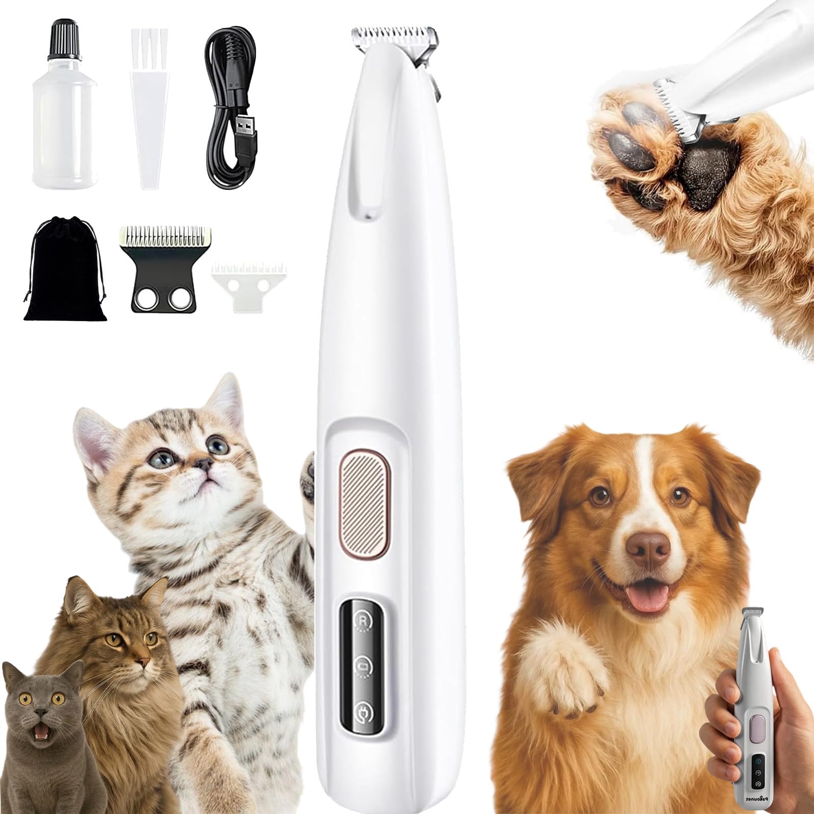 Alynoa Recortadora Perro, 2026 Nuevo Alynoa Maquina Cortar Pelo Perros, Cortapelos Perros Preciso, Suave Y Silenciosa(<35db), Recargable Y Sin Cables, Para Todo Tipo De Pelo (Con cuchilla)