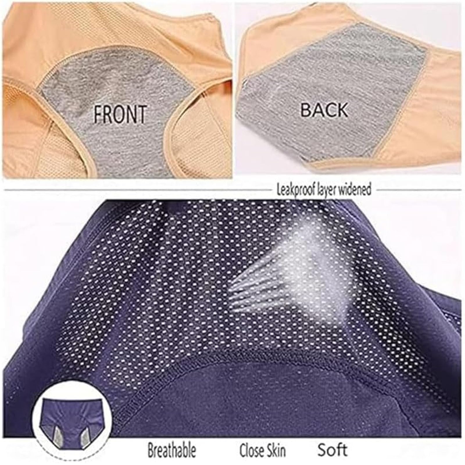 Unterhose Damen Inkontinenz, Auslaufsichere & Waschbare Periodenunterschwäsche & Inkontinenz Slip Damen Unterwäsche, Wiederverwendbare Höschen Für Menstruation Und Blasenschwäche (7XL,6pcs)