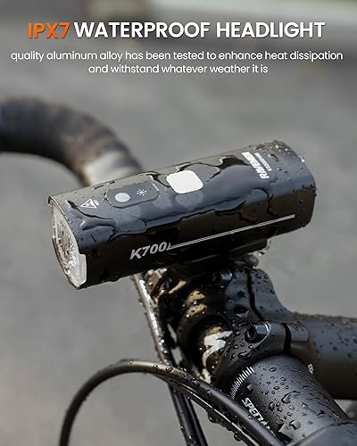 Miniatura 7 de RAVEMEN K700 Luz LED para bicicleta bajo montada luz de bicicleta con apagado automático 4+1 modo inteligente de conducción diurna, IPX7 recargable
