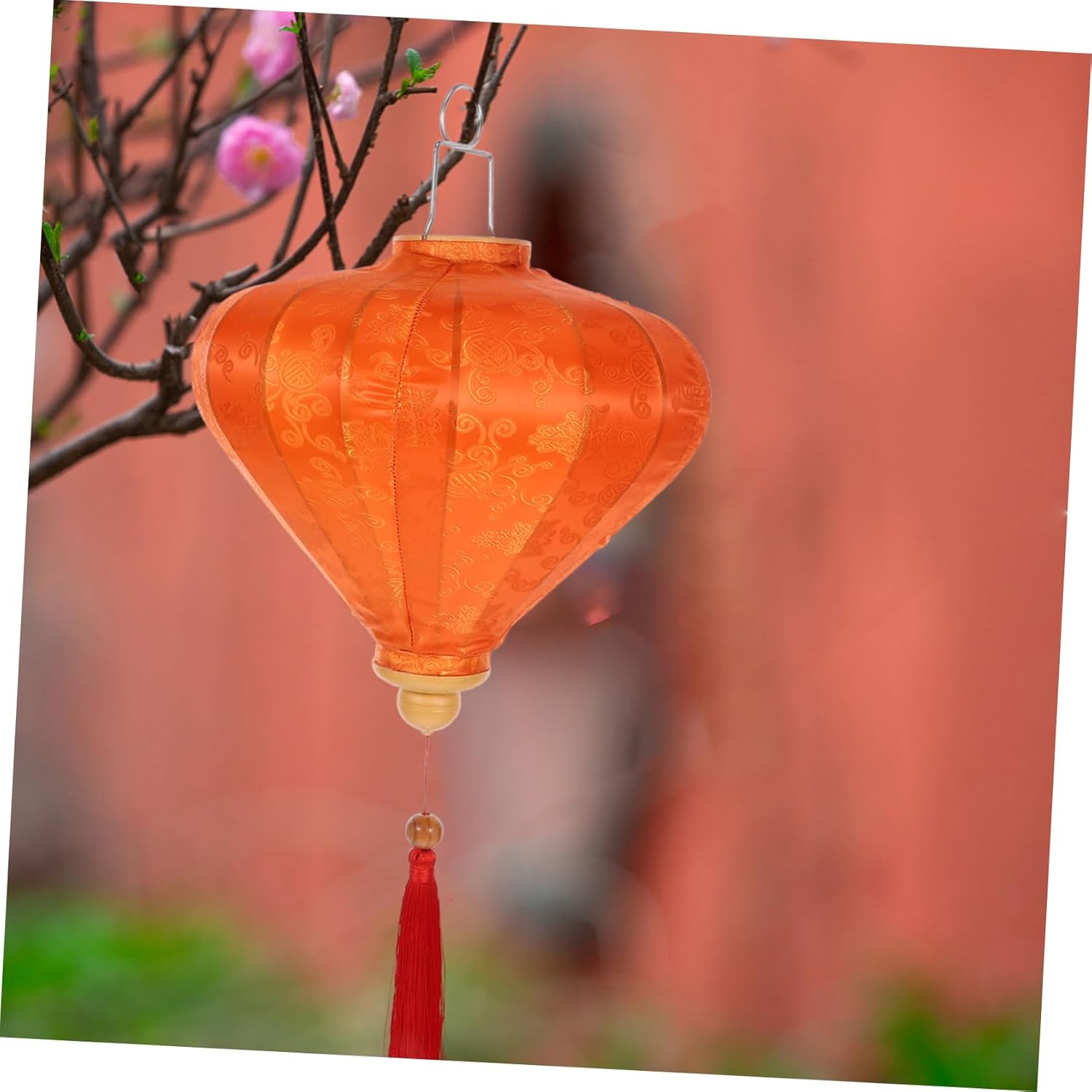 Light Lantern Chandelier Decoration Japanese Lantern Outdoor Hanging Lantern Hoi an Lamp Flocking Cloth Orange Fabric Lantern Party Lantern