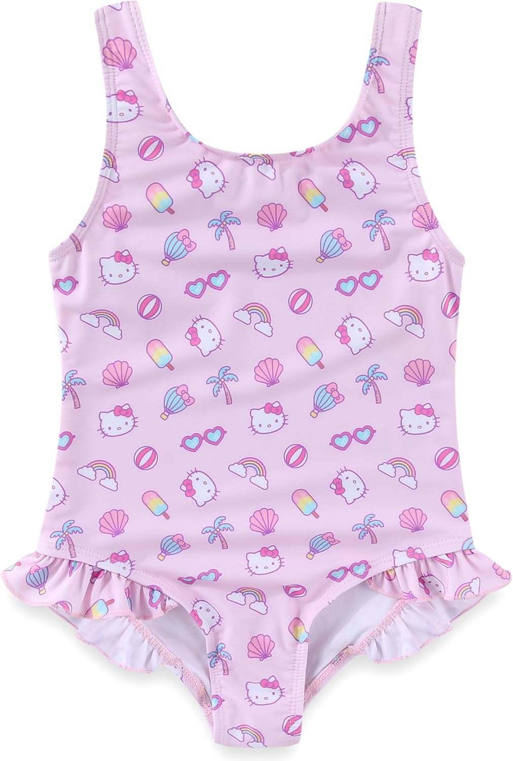 Hello Kitty Sanrio Girls Swimsuit UPF 50+ One Piece Bathing Suit for Big Kids