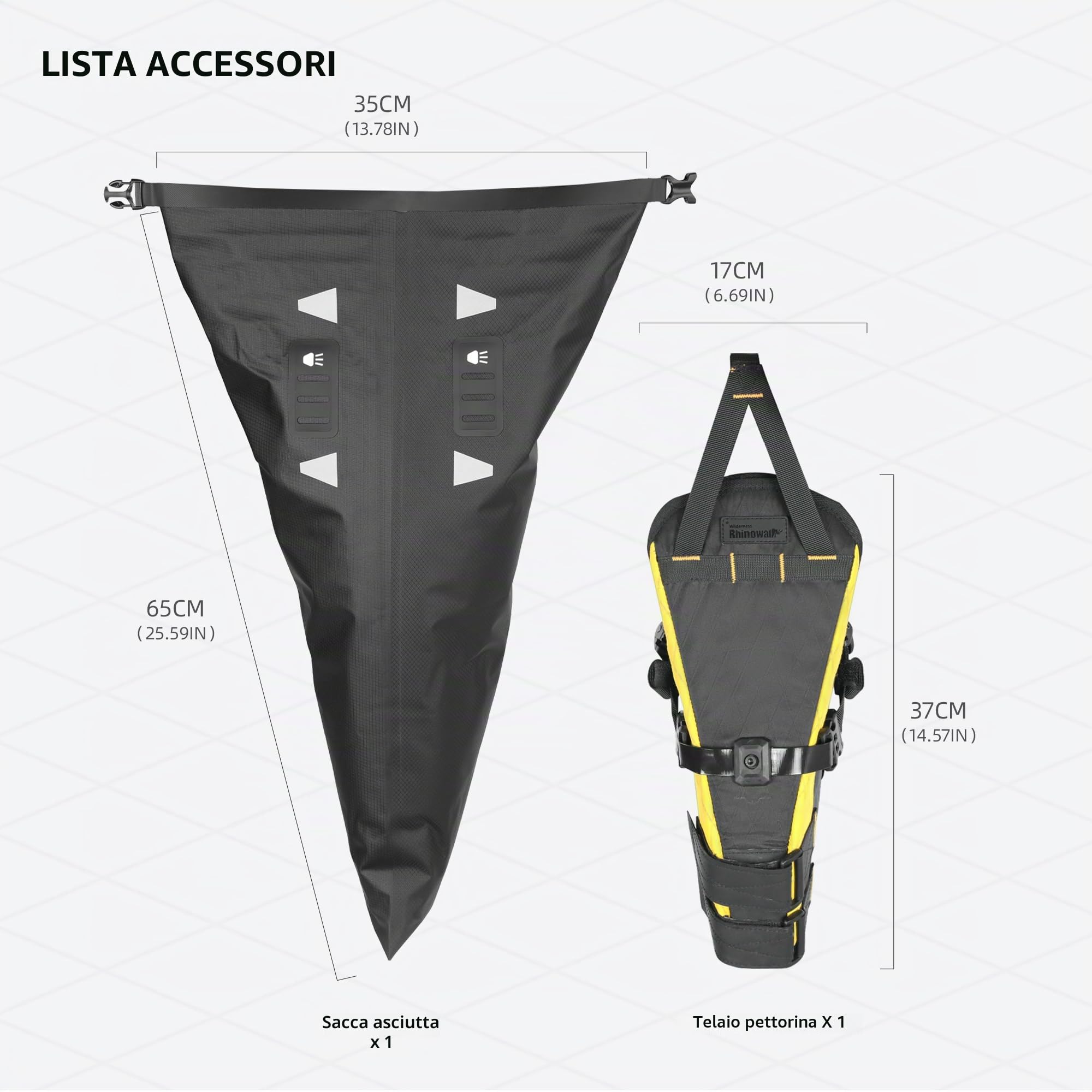 Rhinowalk Borsa da Sella per Bicicletta Impermeabile Borsa del Sedile della Bicicletta Mountain Bike Bici da Strada Borsa Portaoggetti per Ciclismo