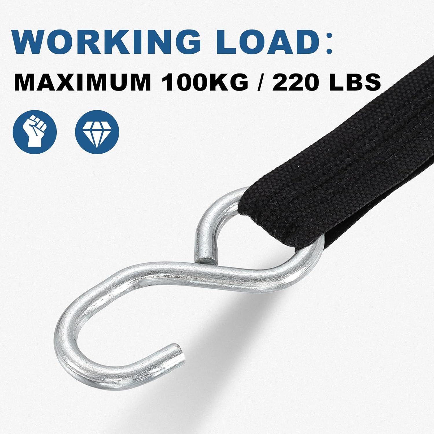 uxcell 4Pcs S Hook Hook, 6mm Dia 220 lbs Ratchet Strap Tie Down Hook for 1.2" Tie Down Straps Wedding, Cars Trucks Trailers Binder Accessories