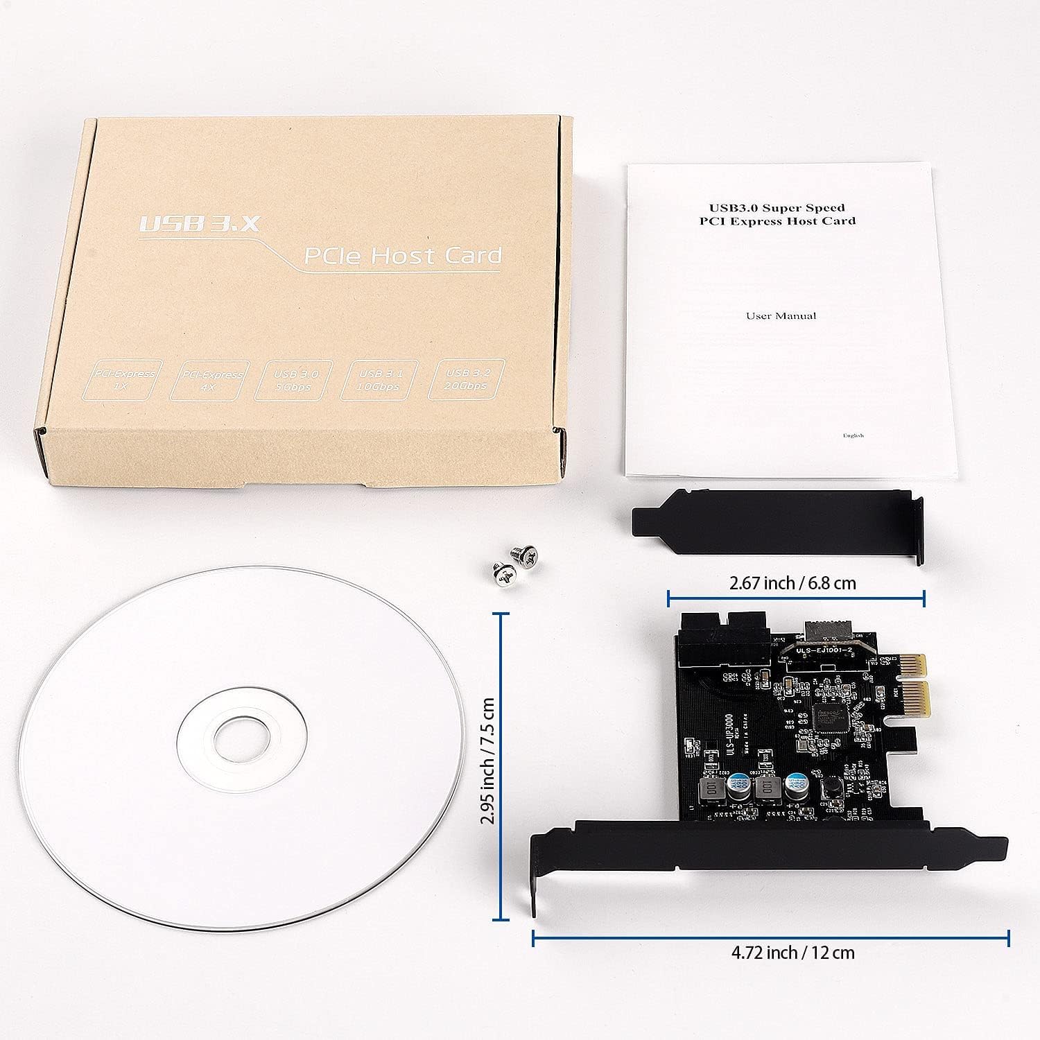 PCIe x1 a USB 3.2 GEN1 5 Gbp 19 pines Panel frontal de 19 pines (al encabezado del panel frontal tipo c) + tarjeta de expansión USB 3.0 de 20 pines, conector de panel frontal interno tipo E 7