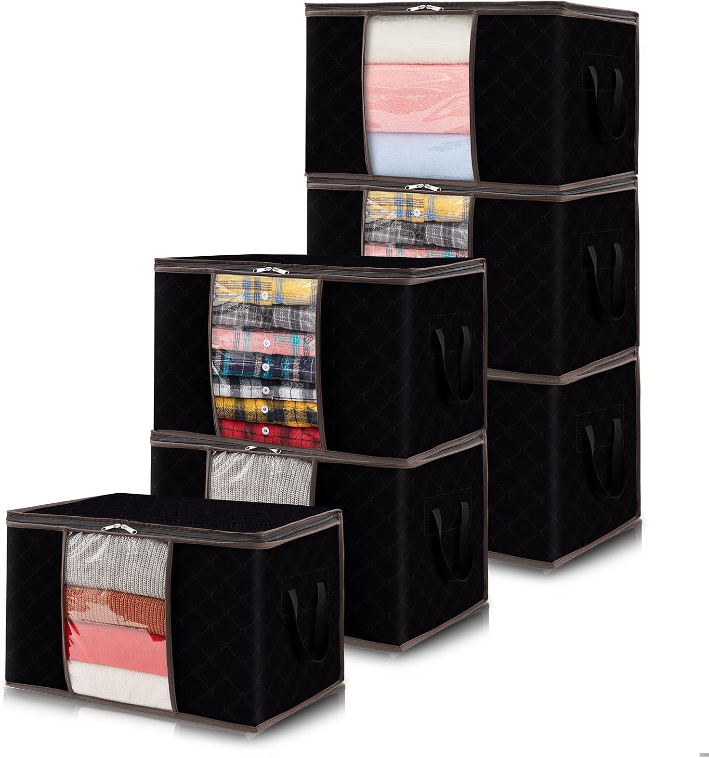 Lifewit 6 Pack Clothes Storage Bag, Foldable Storage Bins for Clothes