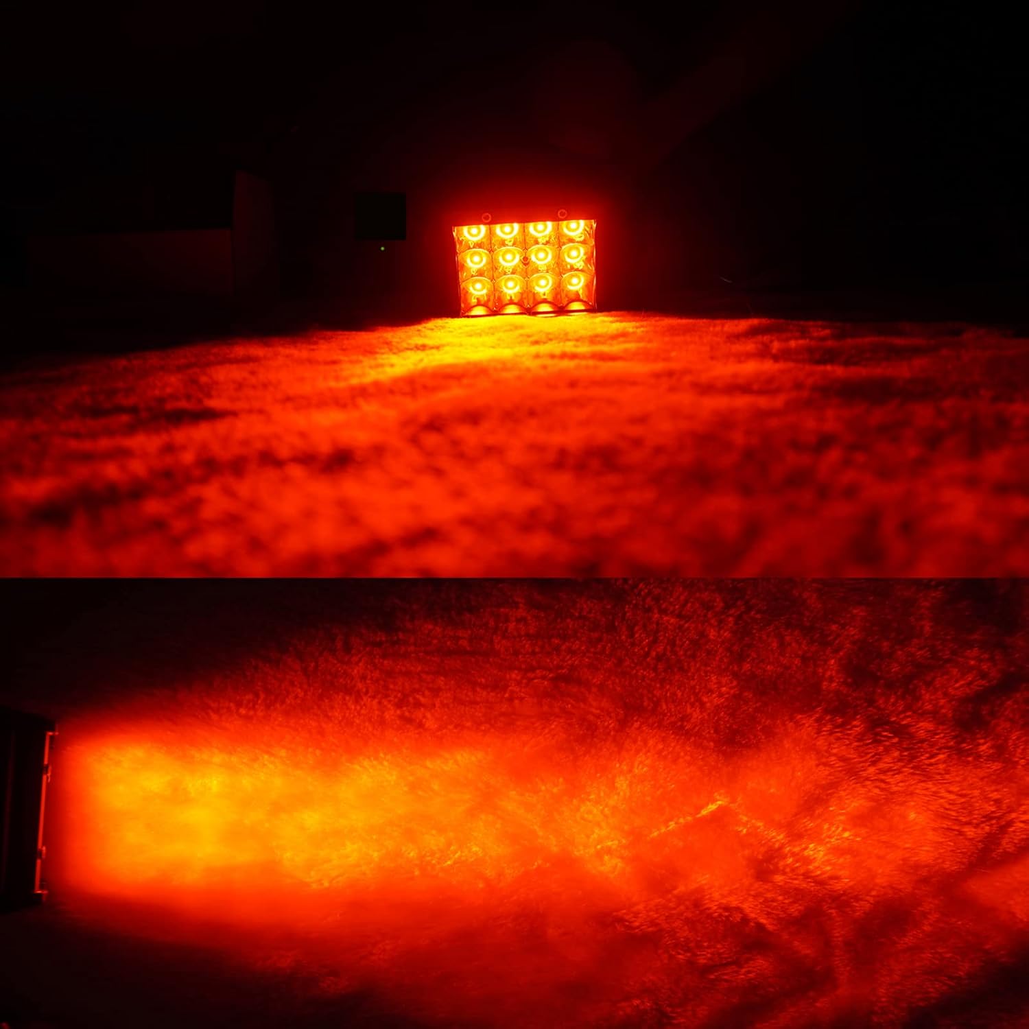 AUXMOTEC Red Led Light Bar 4-inch 36W Triple Row Spot Light Bar 3600Lm Led Pods Waterproof Off-road Fog Lights with Bottom Brackets for Trucks Motor ATV UTV SUV Car Off-Road Boat 12V 24V