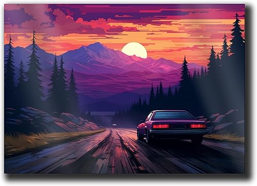 Miniatura 1 de Unique Synthwave Style Retro Art, 80s style art, framed poster print, guest room art, cool living room art, Decor poster, poster