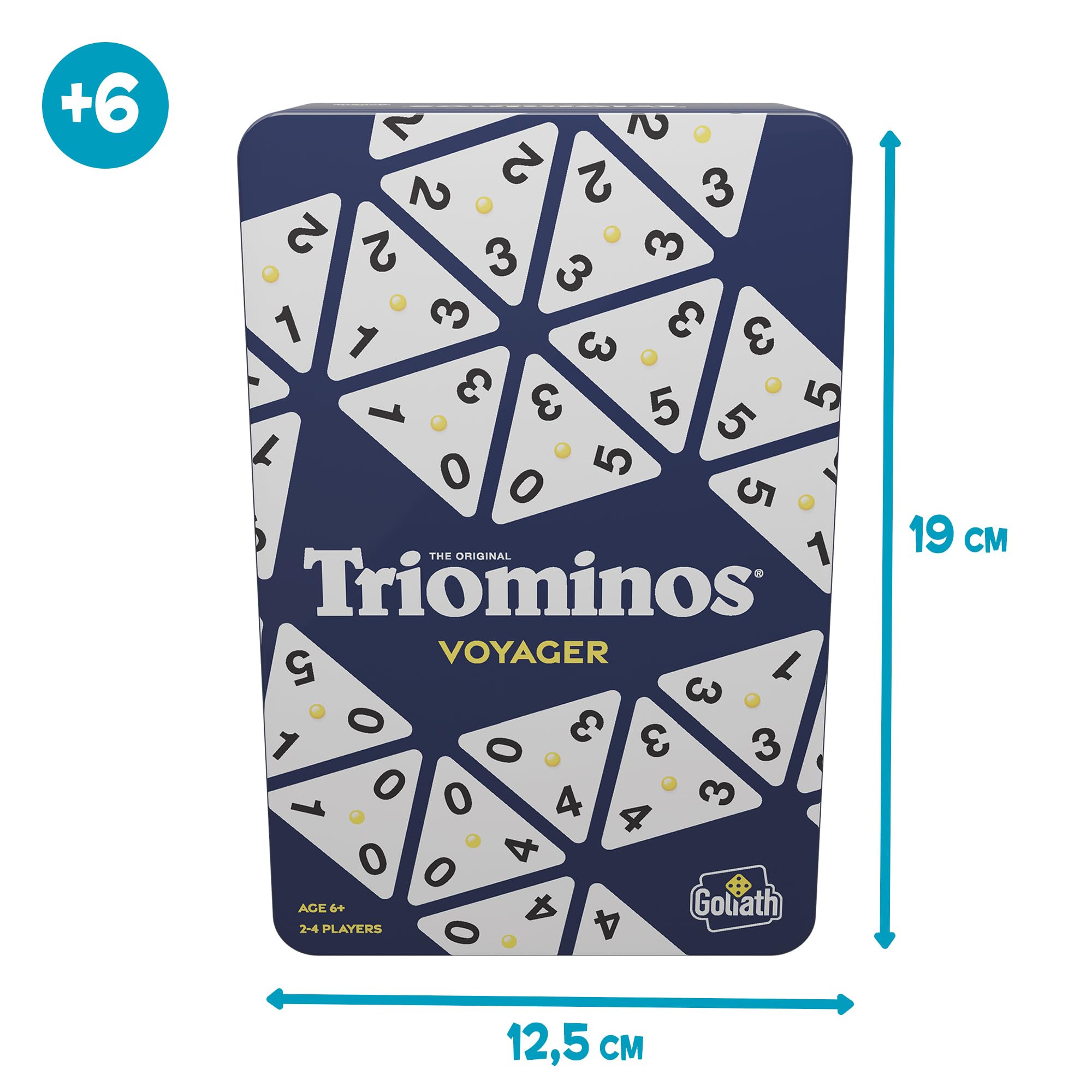 Bizak, Triominos Caja Metalica, Edición de Viajes, Juego de Mesa de Dómino para Niños +6 Años, Juguete Estratégico de 2 a 4 Jugadores, Compacto y Portátil, Estimula el Razonamiento Lógico (64550632)