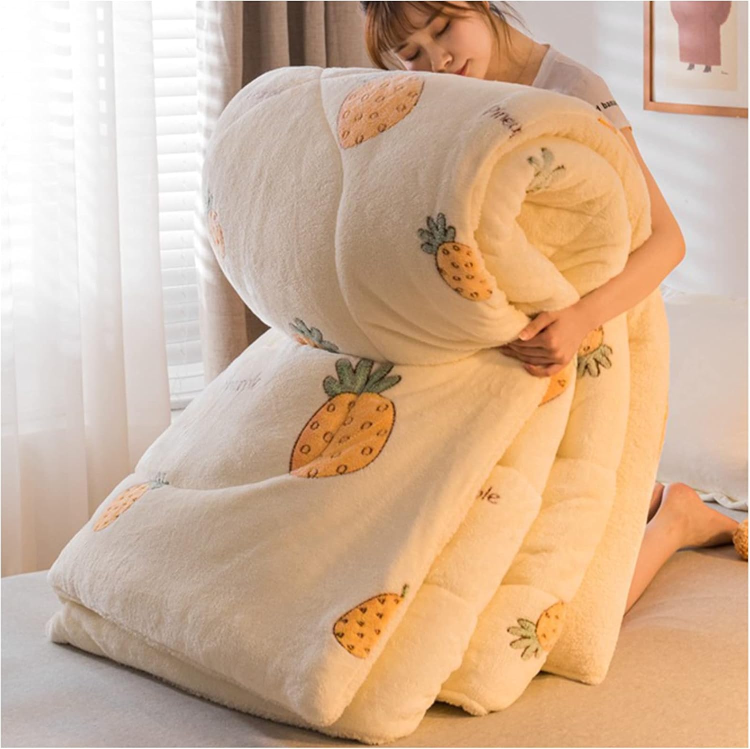 Microfiber Quilted Reversible Comforter & Duvet Insert Soft, Comfortable Down-Bedding for All Seasons, Twin,J,150x200cm(3kg) (H 220x240cm(5kg))