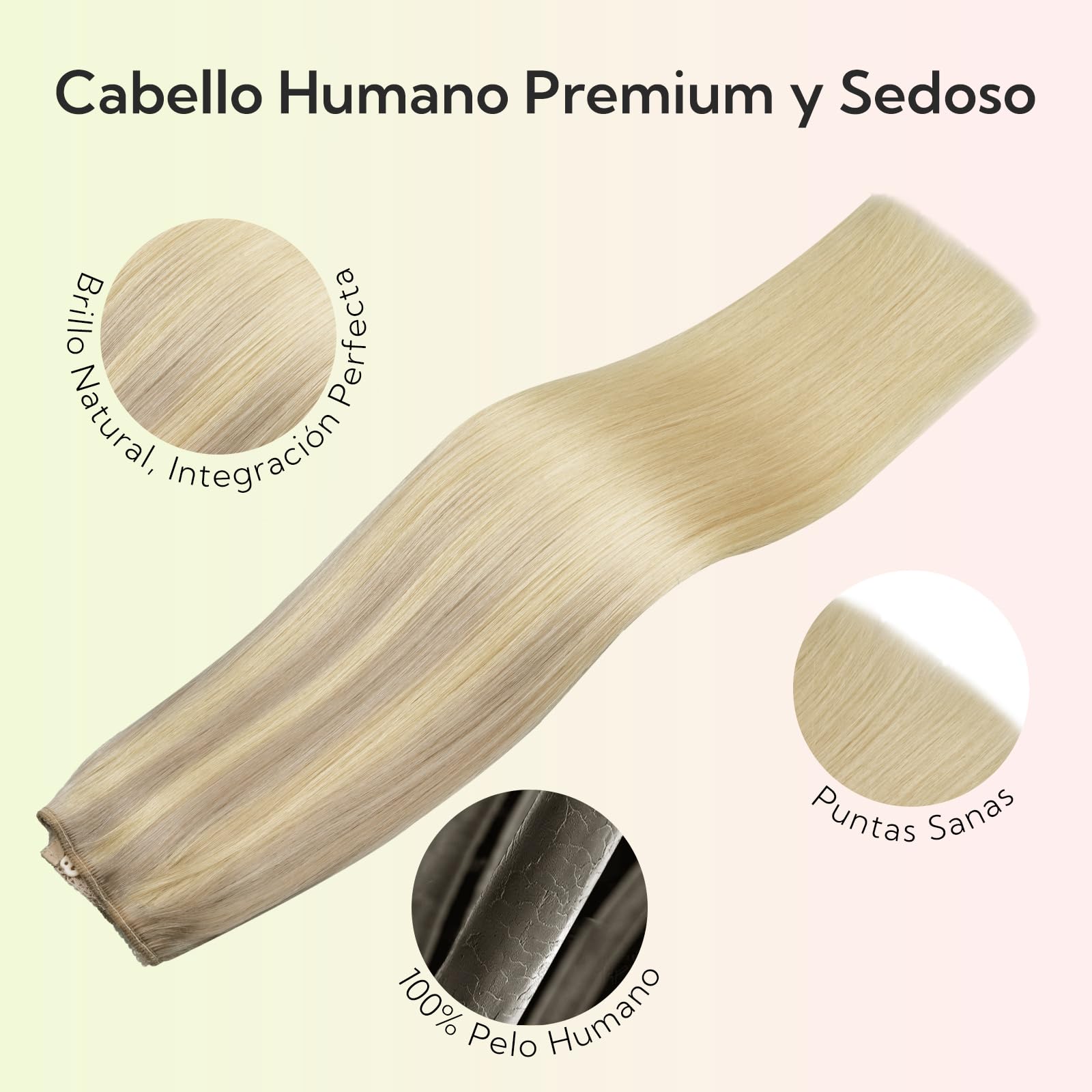 hotbanana Extensiones de pelo de halo, extensiones de pelo recto de alambre oculto, rubio ceniza a rubio dorado y extensión de cabello secreto rubio platino, 30 cm
