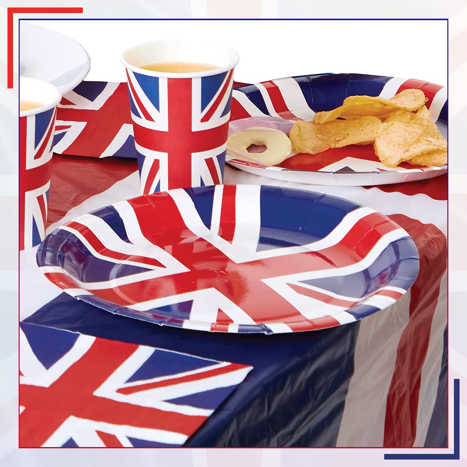 16 tovaglioli di carta Union Jack, festa britannica, decorazioni per
