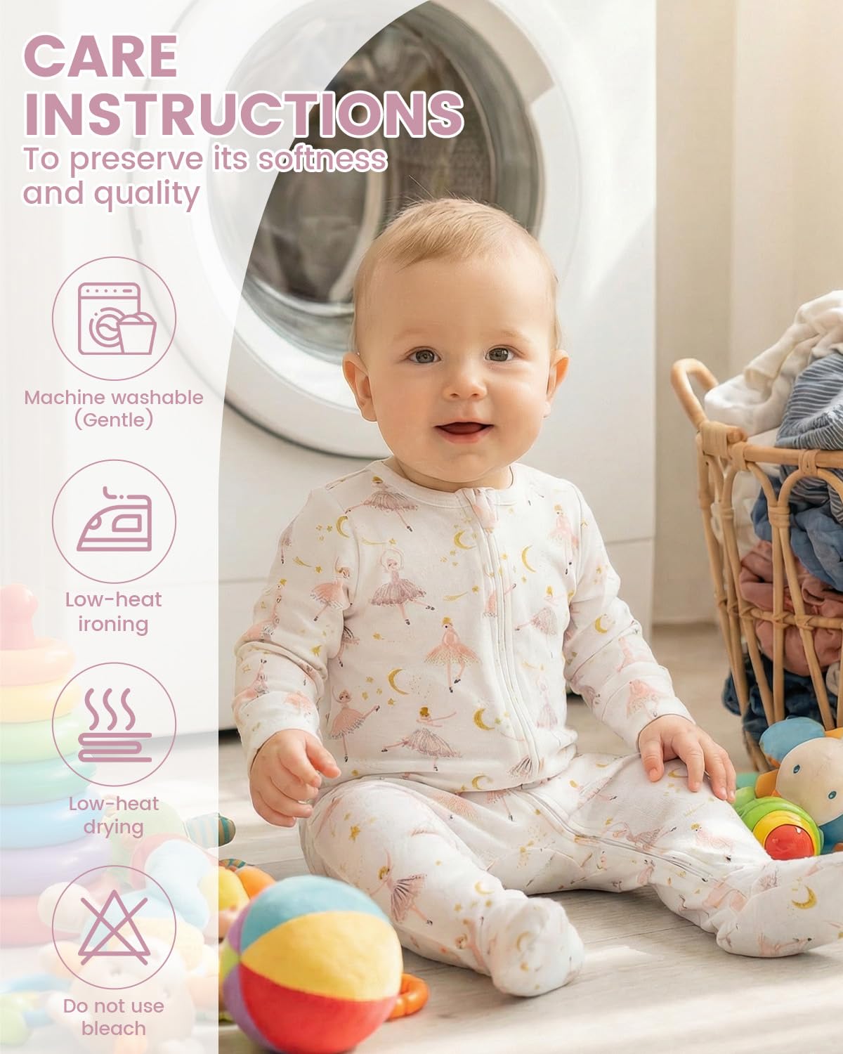 JiAmy Pyjama Bébé Fille Garçon, 3PCS Dors Bien Manches Longues Bébé, 100% Coton Combinaison avec Pieds Bébés, Nouveau-Né Vêtements 0-12 Mois
