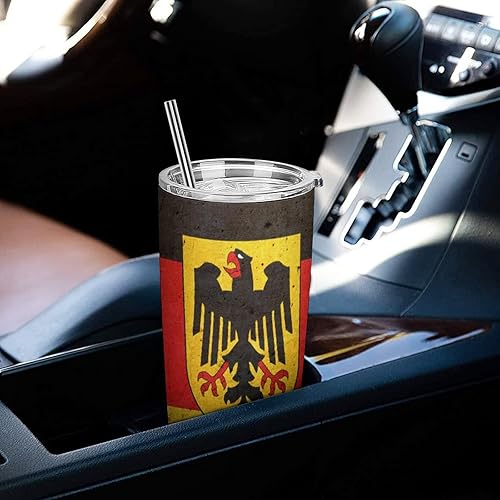 Miniatura 7 de Taza de café con estampado de águila alemana con estampado de águila alemana, vaso aislado de acero inoxidable, botella de viaje con tapa para