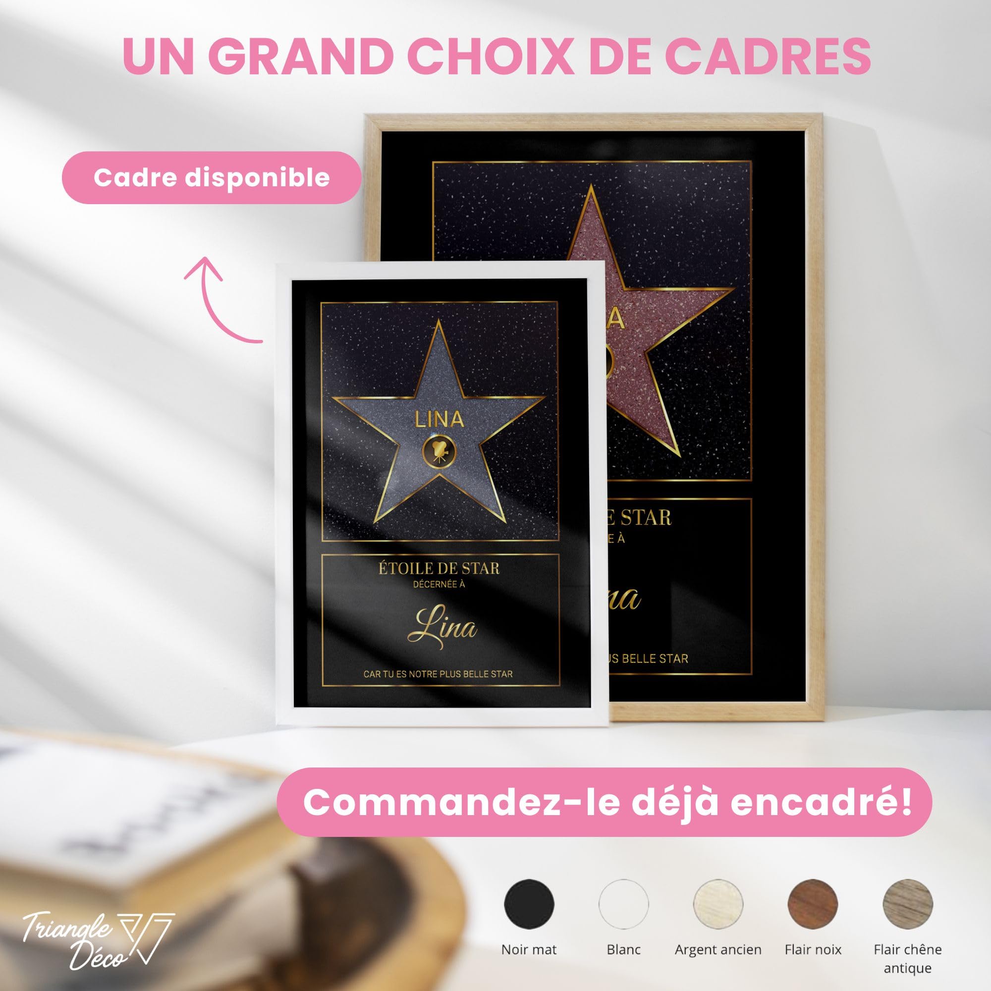 Affiche personnalisée Étoile de Star Hollywood rouge – Poster Toile Plexiglas avec ou sans Cadre