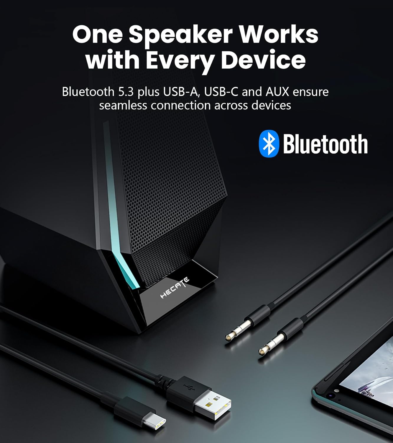 Edifier G1500 MAX 2.1 Gaming Speakers - 60W Peak Power with 4" Subwoofer & 2.5" Satellite Speakers, Bluetooth 5.3 & Multi-Wired Connections, 10 RGB Light Effects, 3 Sound Modes for PC/PS5/Xbox/Phone - Image 4