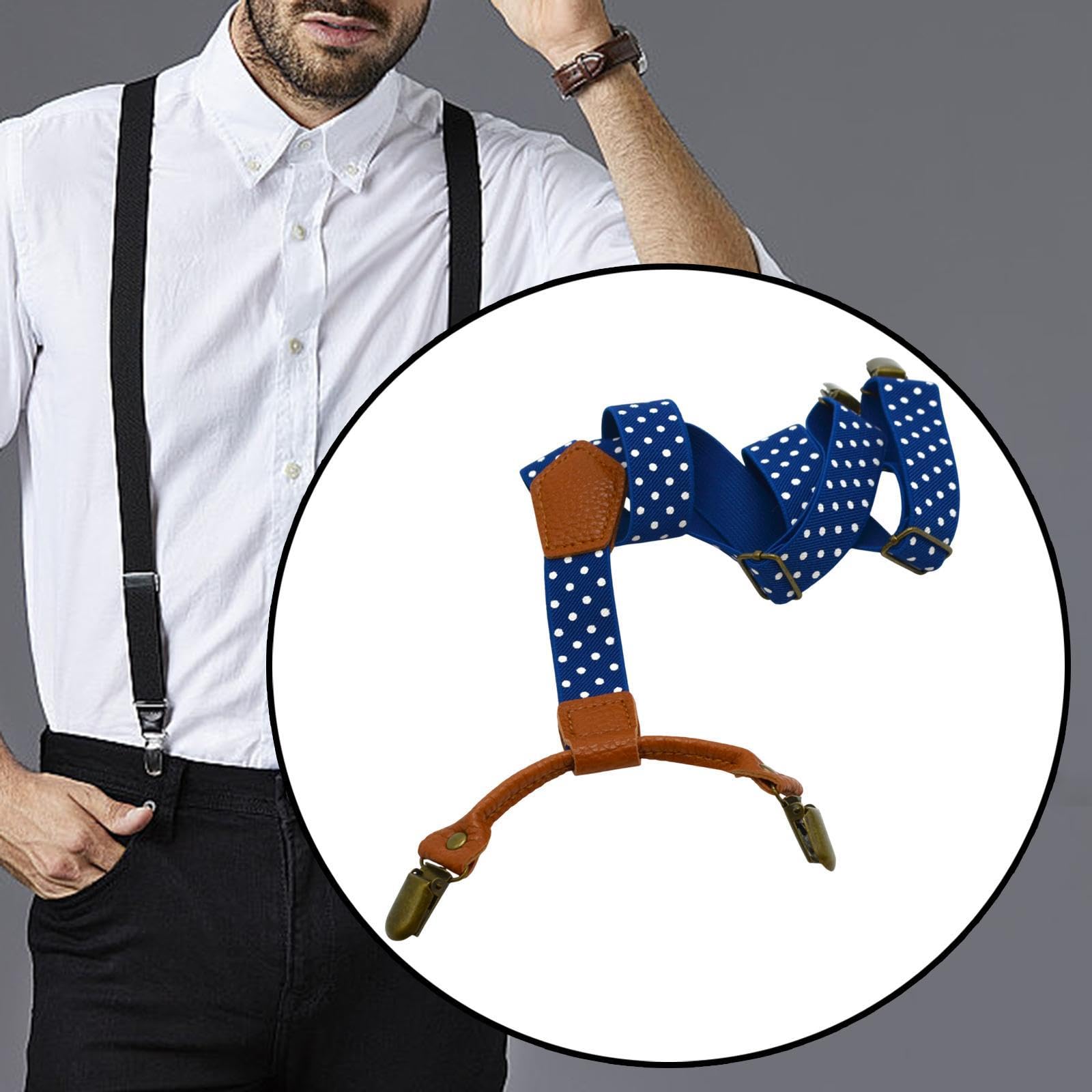 DYNWAVE Kids Suspender with Clips Pants Suspender for Trousers Party Wedding Formal Wear, Blue