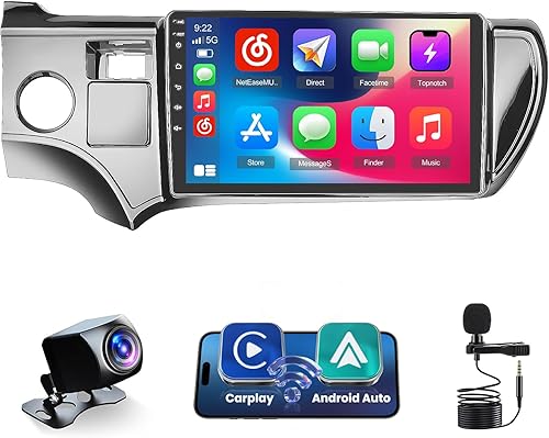 Actualización estable Radio Android 15 para Toyota Prius C 2012 2013 2014, pantalla táctil Roinvou de 9 pulgadas para radio Bluetooth Prius C con