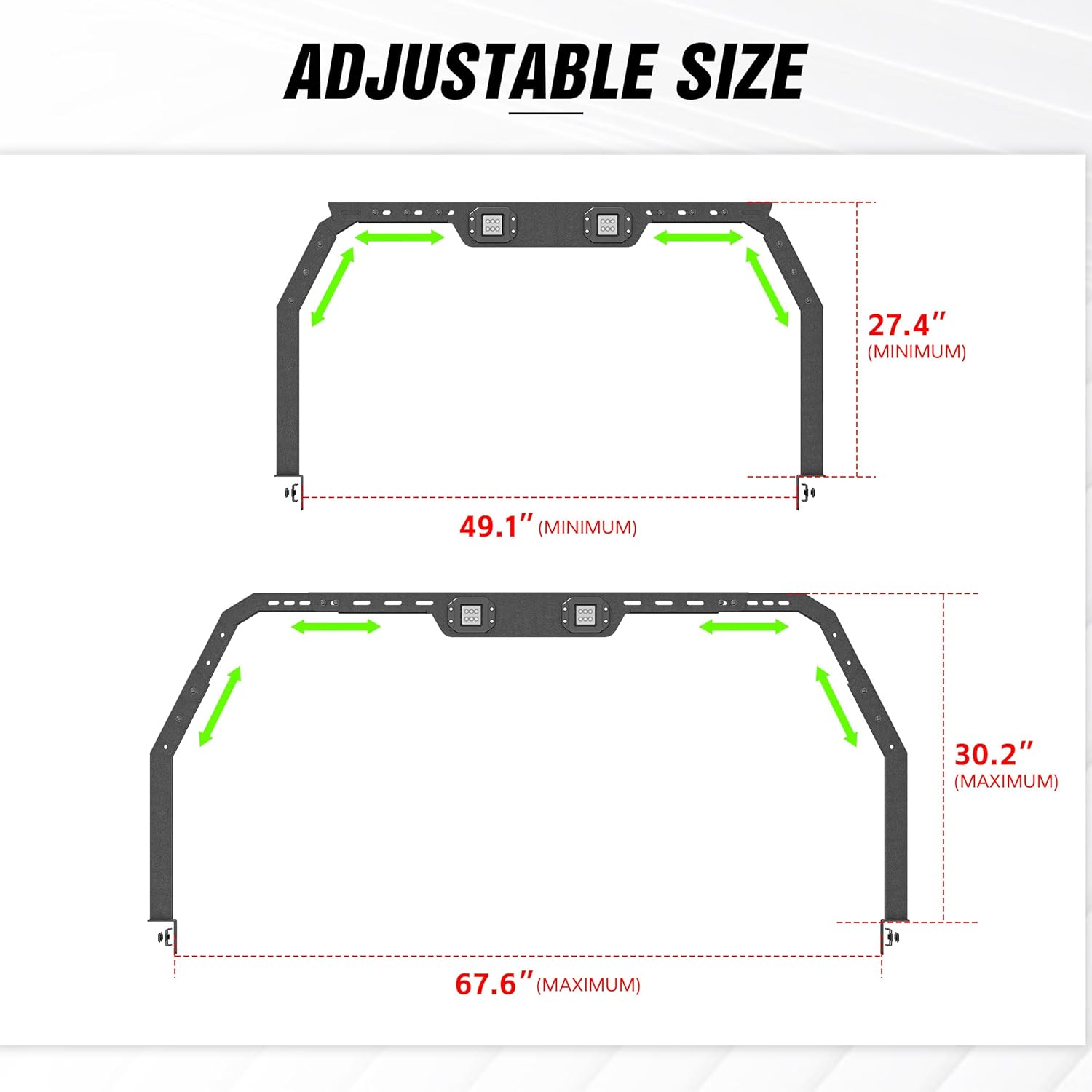Overland Bed Racks Ladder Truck Cargo Carrier Compatible for Toyota Tacoma, Silverado & Sierra & Ram 1500, Colorado & Canyon, F150 & Ranger, Tundra, Gladiator JT, Nissan Frontier & Titan