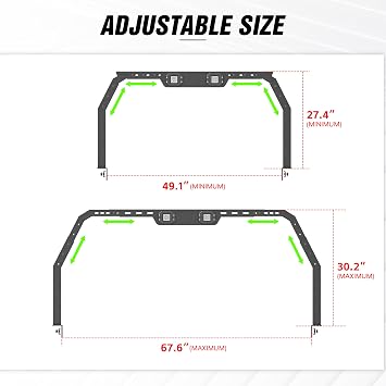 Bed Rack Truck Cargo Carrier Compatible with Silverado Sierra 1500 & Ford F150/ Ranger/Dodge Ram 1500/ Toyota Tundra/Gladiator JT/GMC Canyon/Colorado/Titan/Frontier