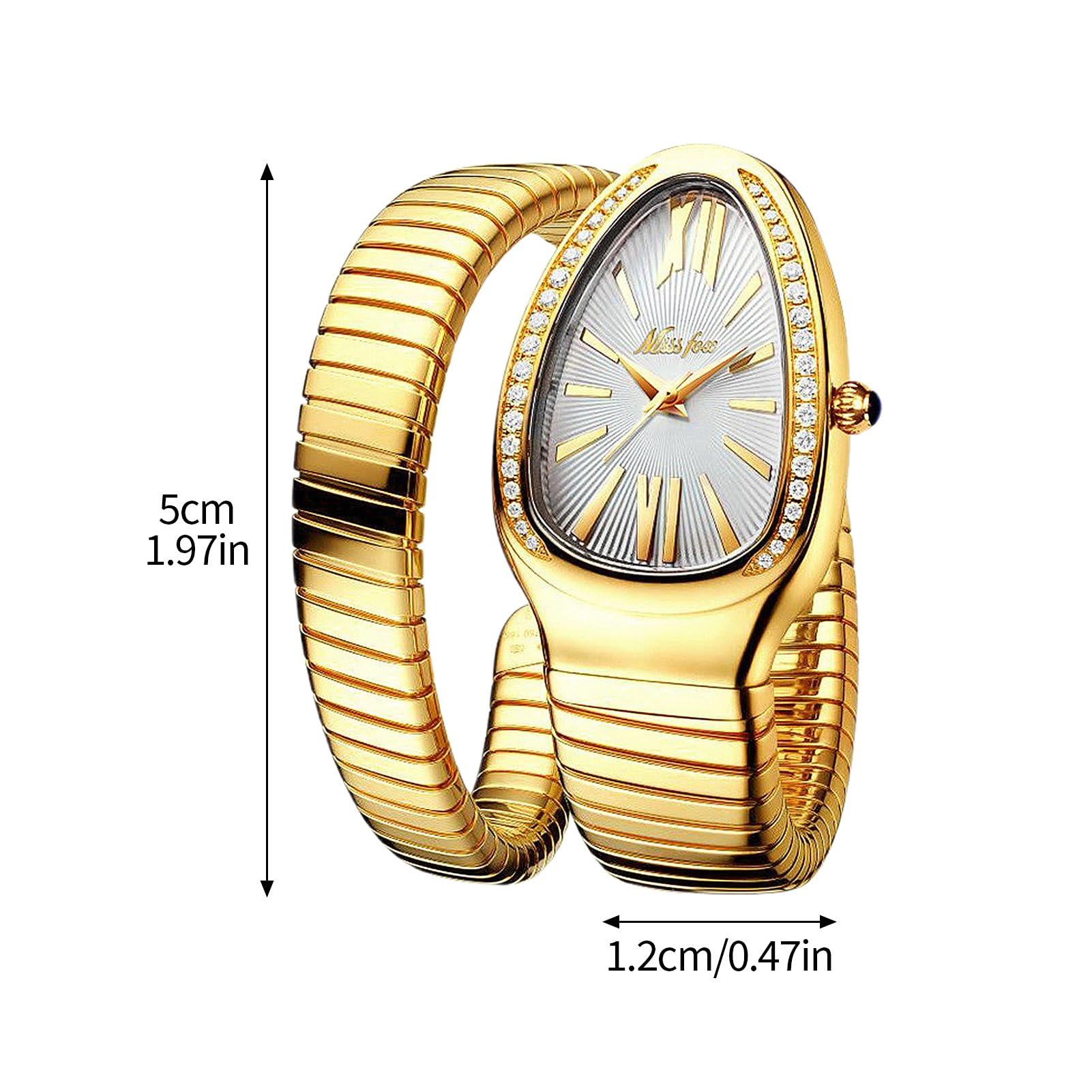 Relojes de serpiente para mujer, reloj de serpiente para mujer, reloj de serpiente plateado, diseño único, relojes para mujer con números romanos, día de San Valentín, día de la madre, Navidad