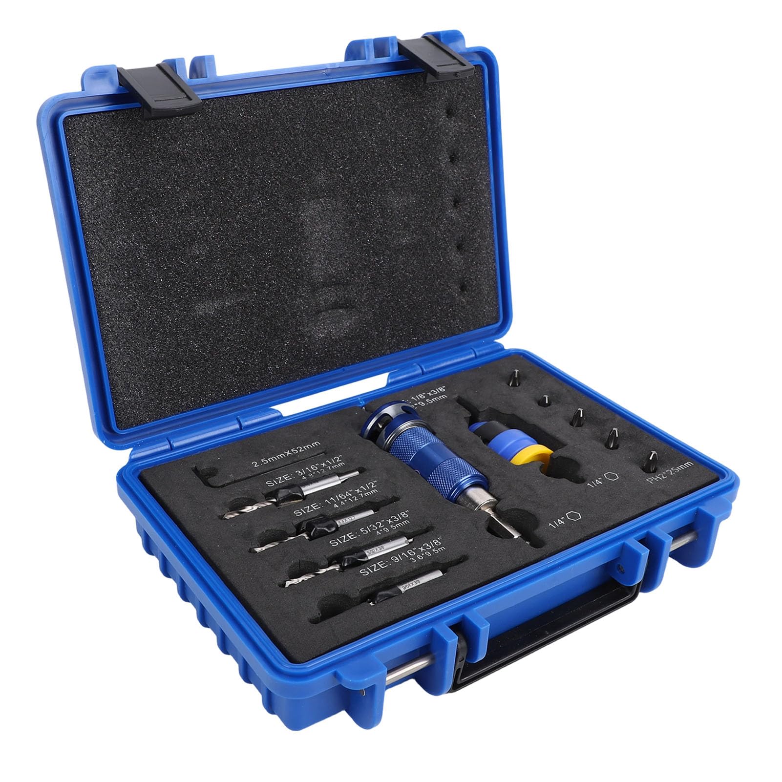 Juego de brocas avellanadas, brocas avellanadas de 3,2 a 4,8 mm, con anillo límite de profundidad ajustable, adecuadas para carpintería, madera contrachapada y bricolaje de MDF.