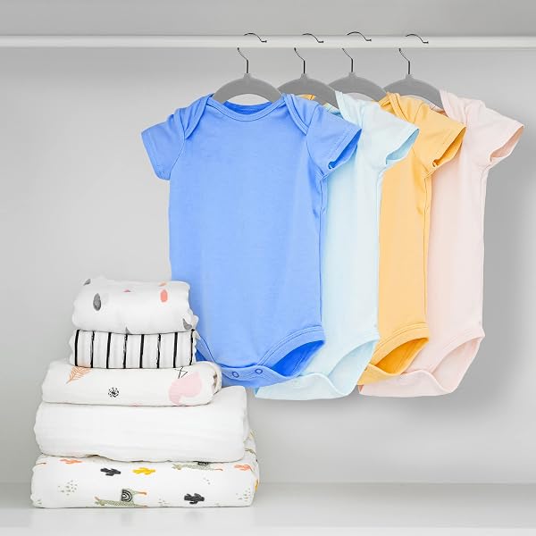 Utopia Home Perchas de Terciopelo para niños - Perchas duraderas de 11 Pulgadas para el Armario del bebé, Antideslizantes para Todos los días (Gris, Paquete de 50) - 2