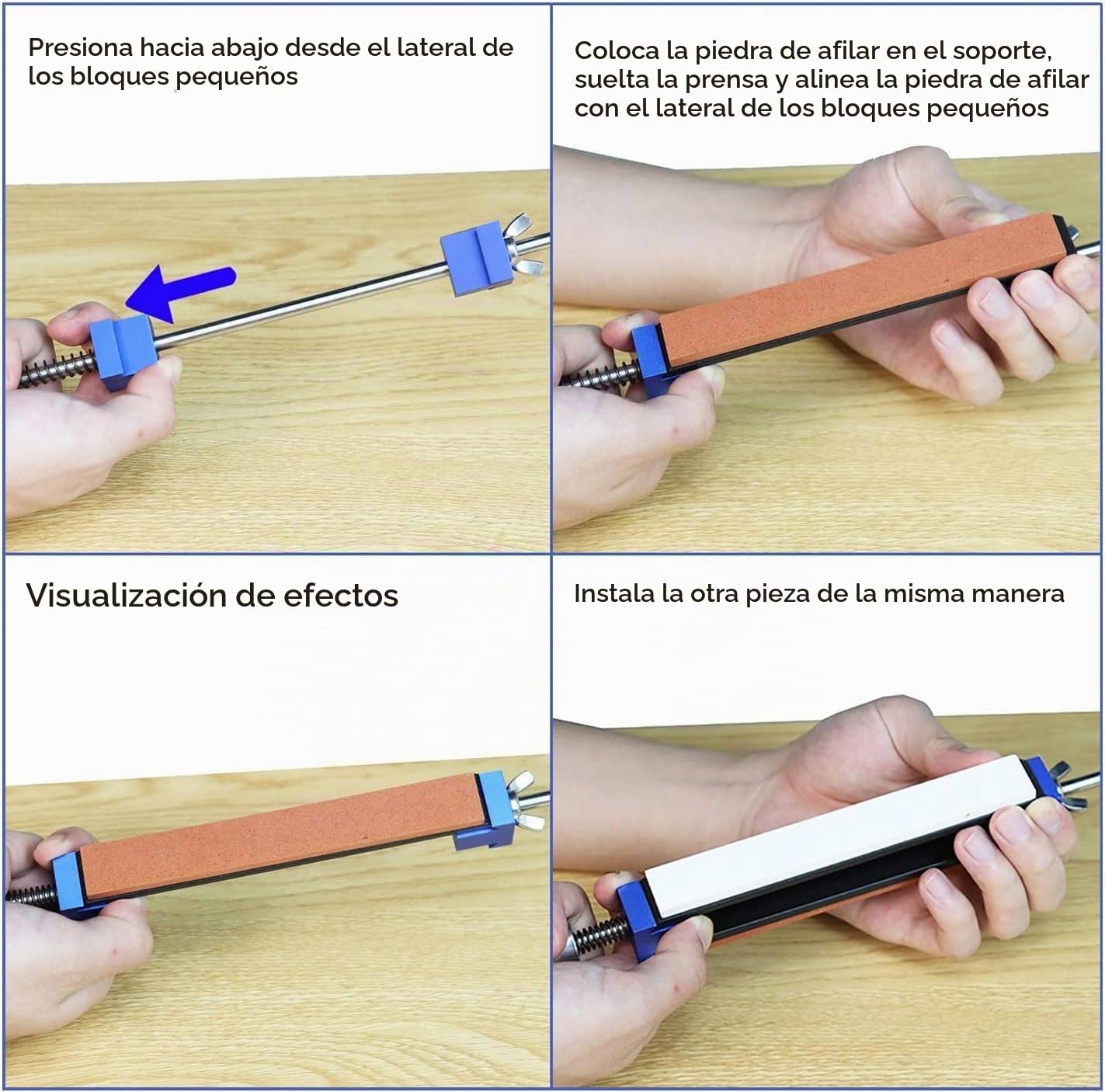 Afilador Profesional, Afilador de Cuchillos con 6 Diamantes, Kit de Sellado Abrasivo Diseño de Abrazadera Rápida, Knife Sharpener de Ángulo Fijo, para Afilado Fino y Pulido de Herramientas