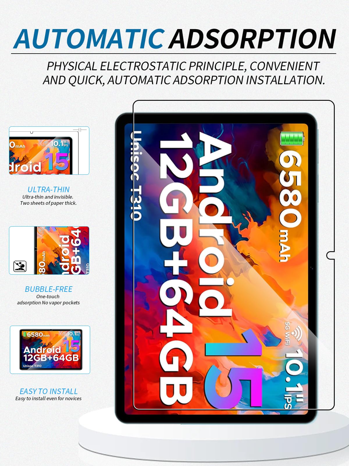CONAPIKA 2 Pezzi Pellicola Protettiva per DOOGEE Tab G6+ 2025/Tab A9+/Tab A9 Pro+ 11 Pollici, Durezza 9H Anti-impronte Vetro Temperato Ultra Trasparente Antigraffio Protezione Schermo Pellicola