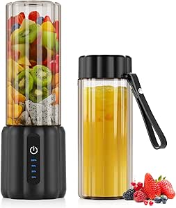 COKUNST Mixer Smoothie Maker, 530 ml draagbare blender met 6 messen