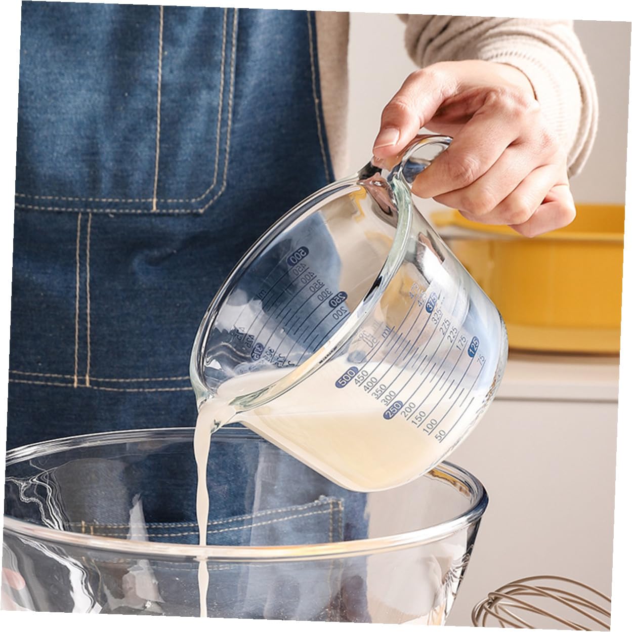 Glasmessbecher aus Glas 500ml mit Skala, Wiederverwendbar