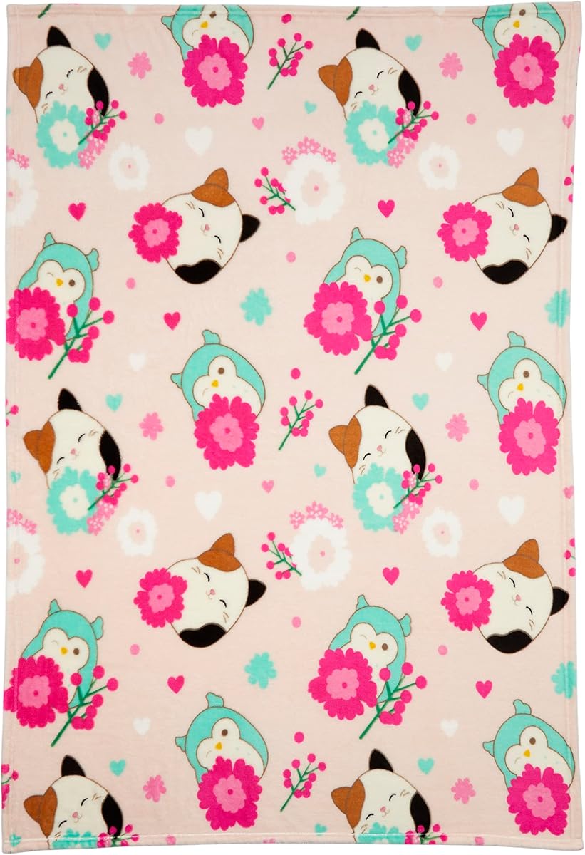 Squishmallow's Cam Bedding Super Soft Micro Raschel Throw, 46 in x 60 in, (Official Squishmallow's Product) by Franco
