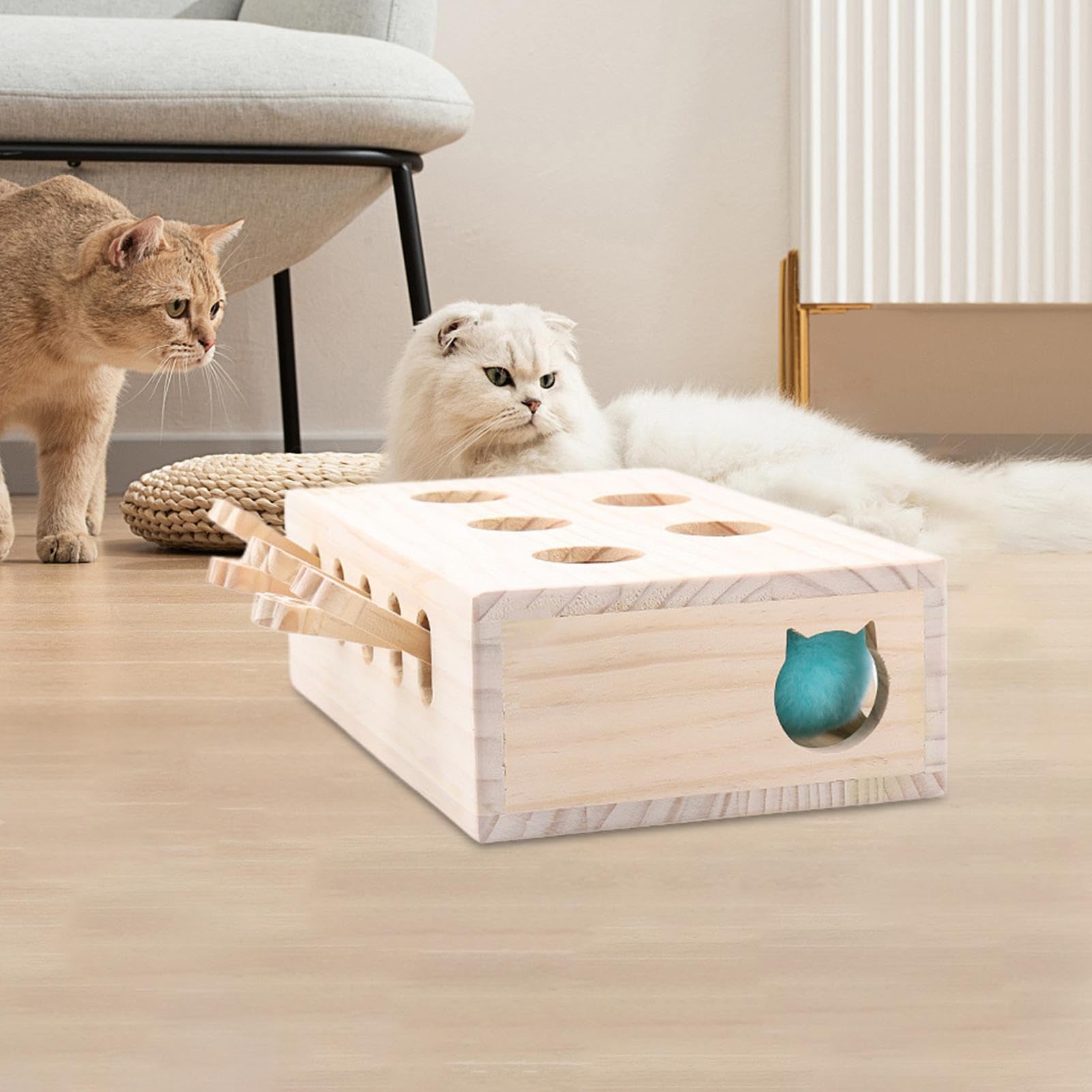 Interactifs Chat Puzzle Souris Mobile, Exercice | Puzzle Tape-Taupe En Bois Chatons Relaxant Pour Chats D'Intérieur Anti-Ennui Stimulation Mentale Exercice Instincts Naturels